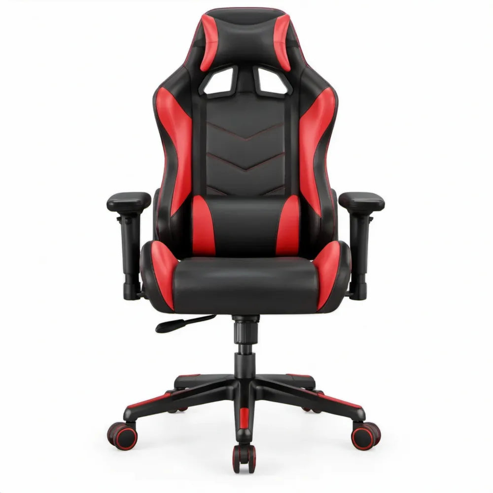 Gaming bureaustoel met hoge rugleuning, zwart/rood, 66 x 66 x 119-129 cm