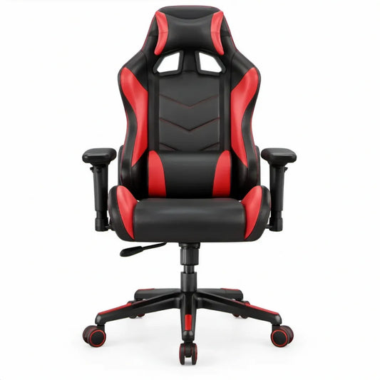 Gaming bureaustoel met hoge rugleuning, zwart/rood, 66 x 66 x 119-129 cm